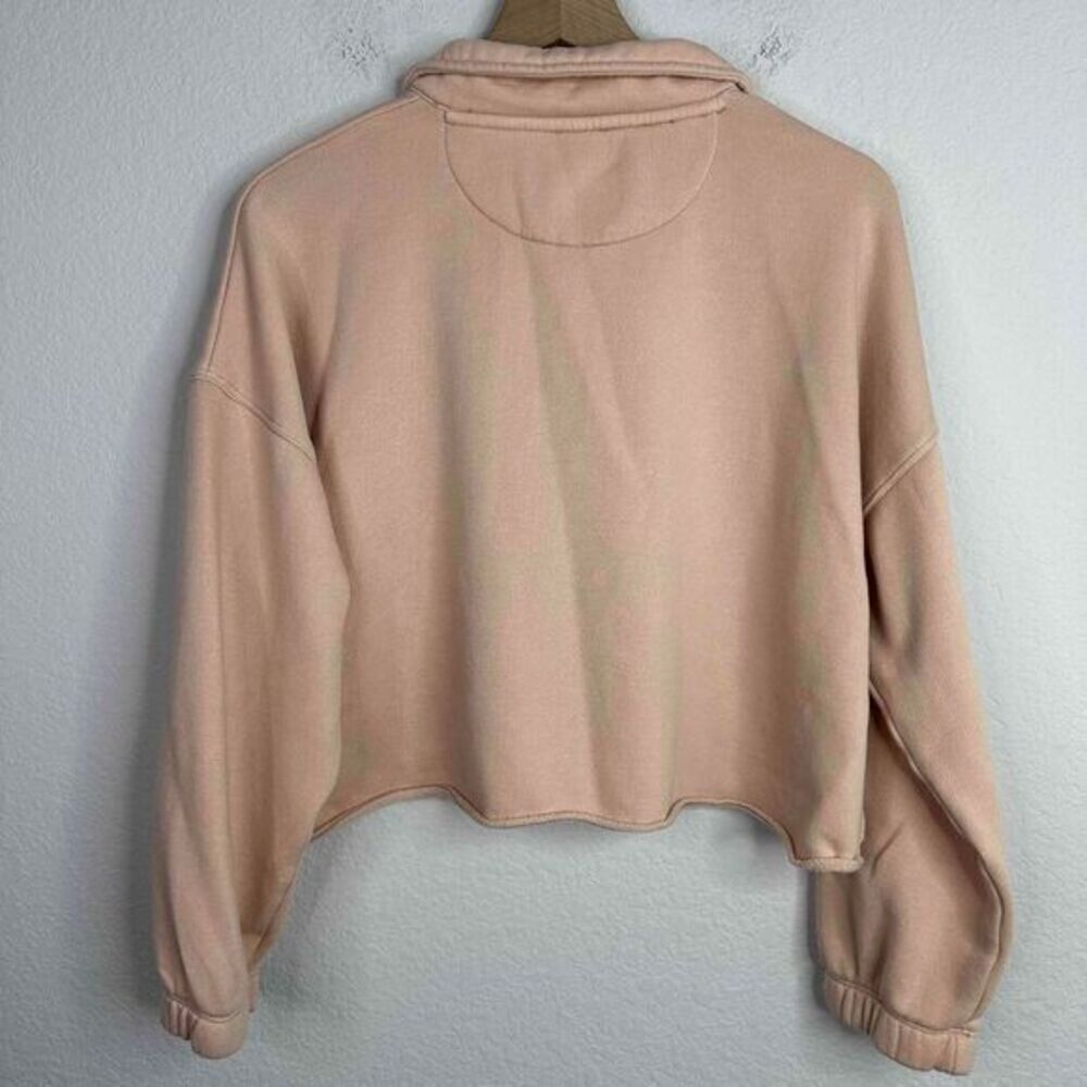 Aerie Sweatshirt Women's M Pastel Cropped‎ Collared Button Up Long Sleeve - Picture 2 of 5